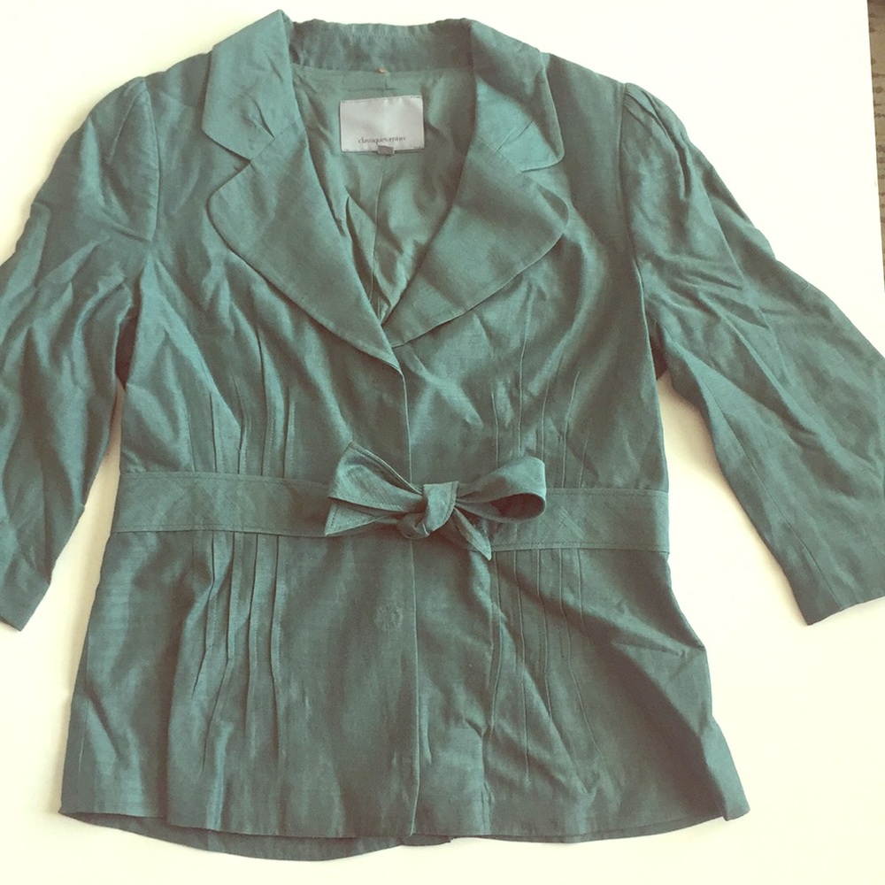 Teal Cotton Blazer